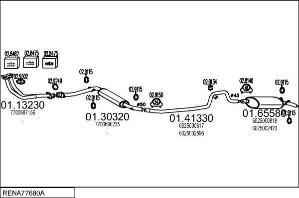 MTS RENA77680A002106 - Система випуску ОГ autocars.com.ua