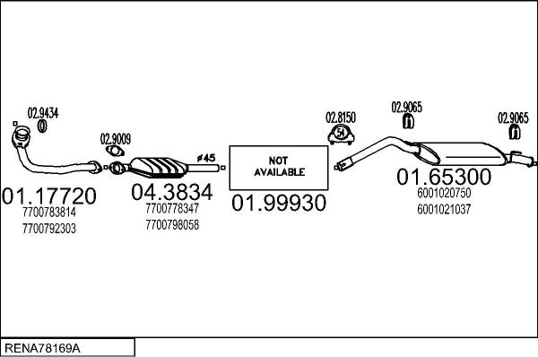MTS RENA78169A002001 - Система випуску ОГ autocars.com.ua