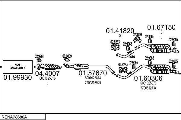 MTS RENA78680A004807 - Система випуску ОГ autocars.com.ua