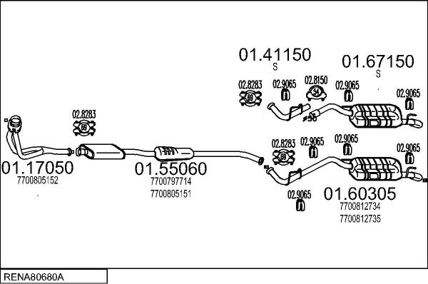 MTS RENA80680A002130 - Система випуску ОГ autocars.com.ua