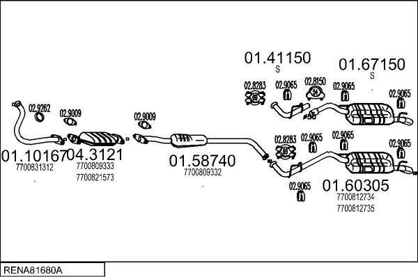 MTS RENA81680A003767 - Система випуску ОГ autocars.com.ua
