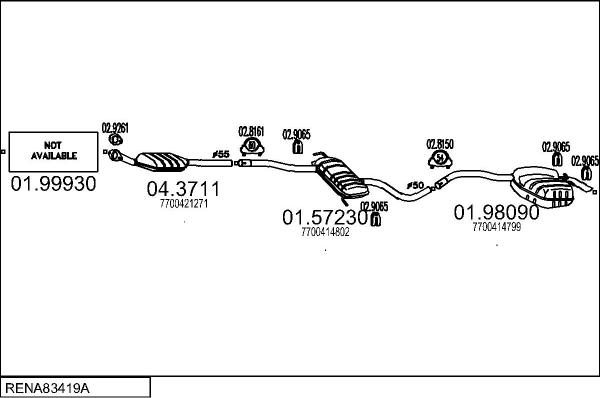 MTS RENA83419A005644 - Система випуску ОГ autocars.com.ua