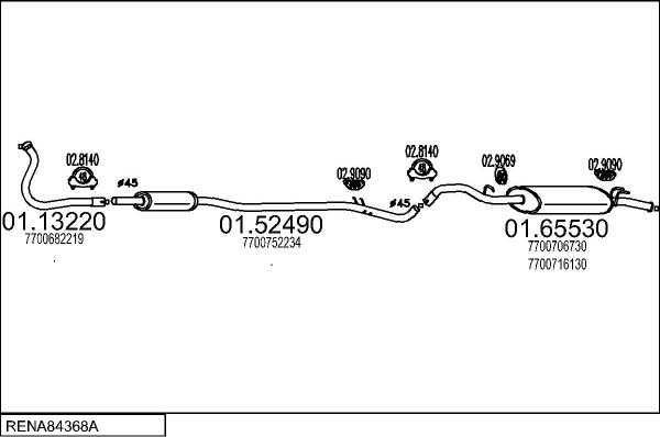 MTS RENA84368A015371 - Система випуску ОГ autocars.com.ua