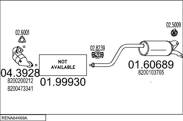 MTS RENA84469A017125 - Система випуску ОГ autocars.com.ua