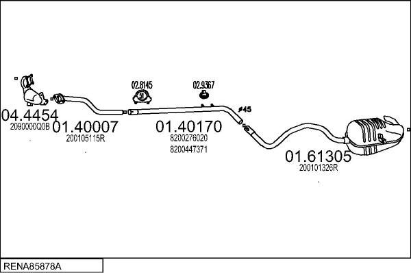 MTS RENA85878A134062 - Система випуску ОГ autocars.com.ua