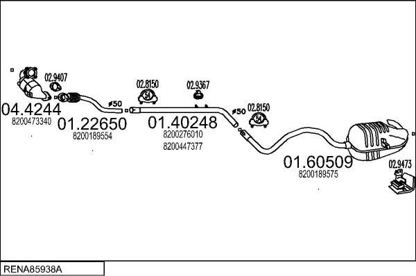 MTS RENA85938A018217 - Система випуску ОГ autocars.com.ua