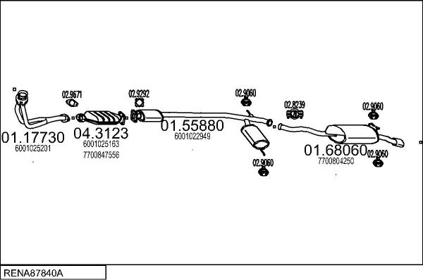 MTS RENA87840A002059 - Система випуску ОГ autocars.com.ua