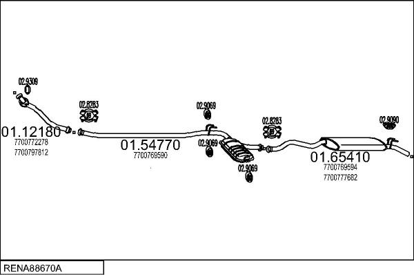 MTS RENA88670A017483 - Система випуску ОГ autocars.com.ua