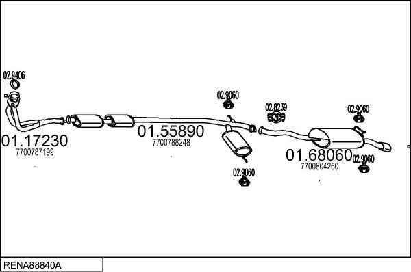 MTS RENA88840A002059 - Система випуску ОГ autocars.com.ua