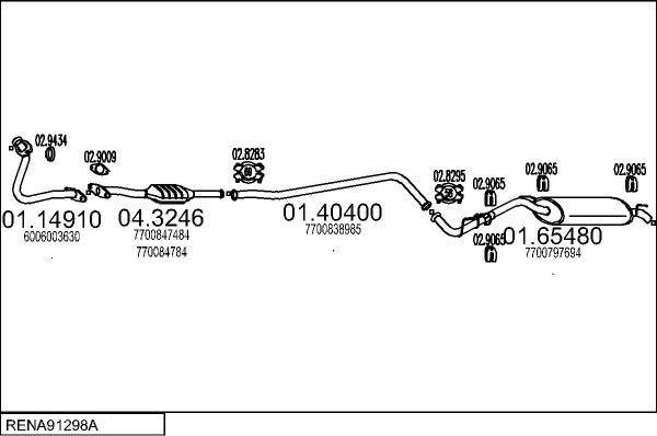 MTS RENA91298A014908 - Система випуску ОГ autocars.com.ua