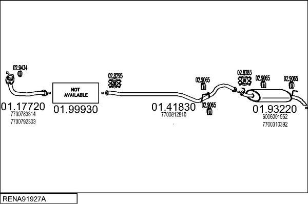 MTS RENA91927A020121 - Система випуску ОГ autocars.com.ua