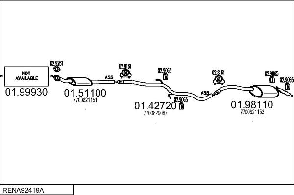 MTS RENA92419A003766 - Система випуску ОГ autocars.com.ua
