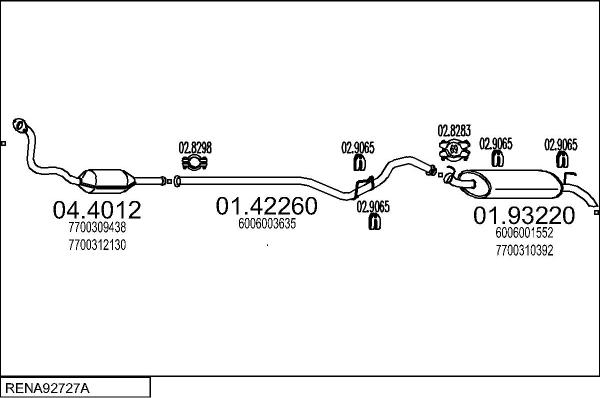 MTS RENA92727A057680 - Система випуску ОГ autocars.com.ua