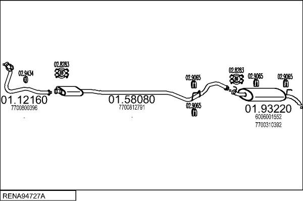 MTS RENA94727A057680 - Система випуску ОГ autocars.com.ua