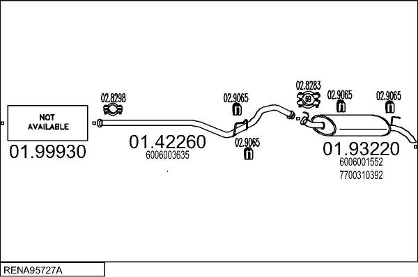 MTS RENA95727A022163 - Система випуску ОГ autocars.com.ua