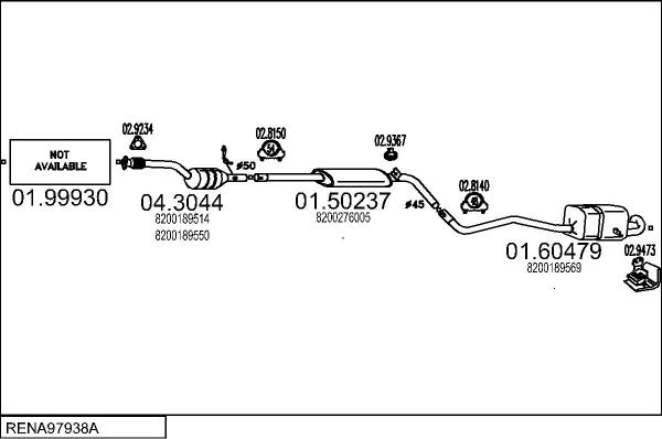 MTS RENA97938A025109 - Система випуску ОГ autocars.com.ua