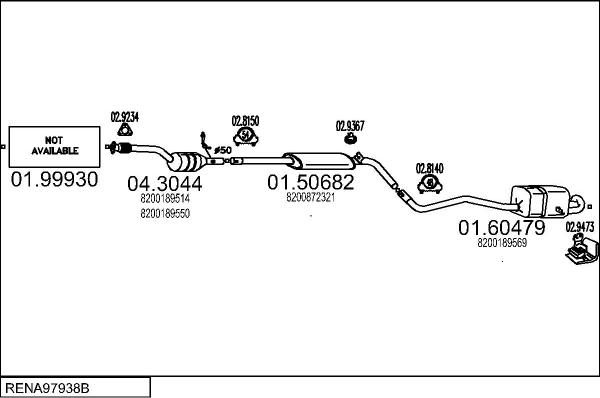 MTS RENA97938B025109 - Система випуску ОГ autocars.com.ua