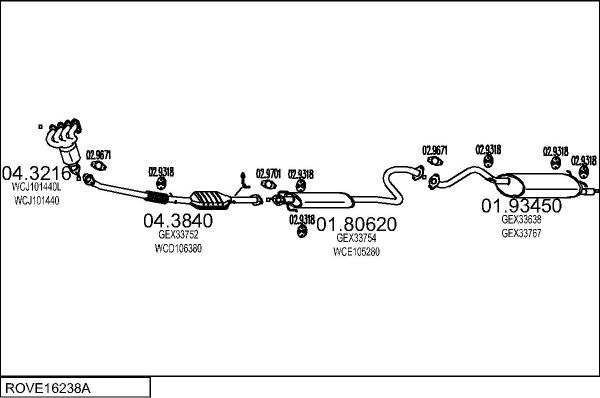 MTS ROVE16238A132384 - Система випуску ОГ autocars.com.ua
