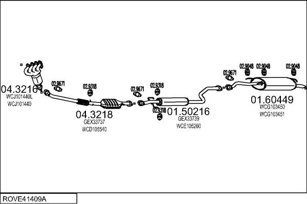 MTS ROVE41409A014636 - Система випуску ОГ autocars.com.ua