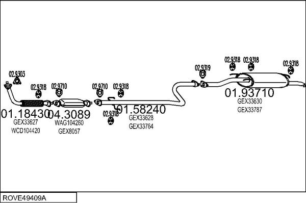 MTS ROVE49409A005664 - Система випуску ОГ autocars.com.ua