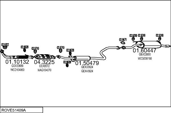 MTS ROVE51409A005663 - Система випуску ОГ autocars.com.ua