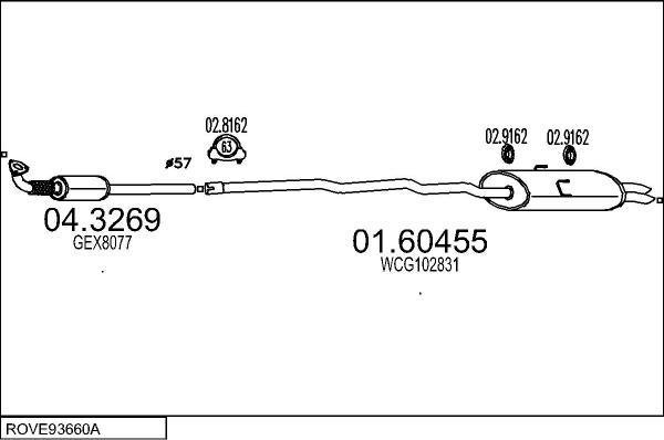 MTS ROVE93660A010463 - Система випуску ОГ autocars.com.ua