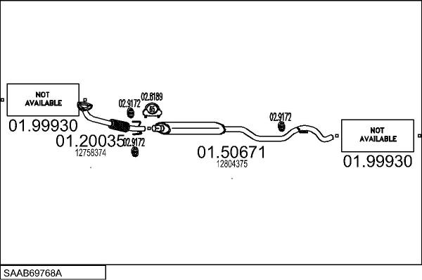 MTS SAAB69768A031160 - Система випуску ОГ autocars.com.ua