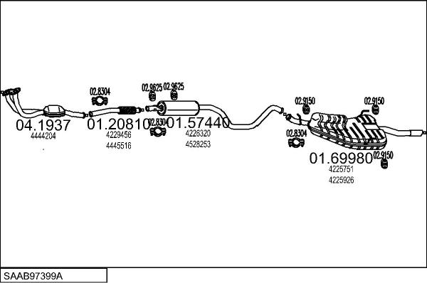 MTS SAAB97399A003973 - Система випуску ОГ autocars.com.ua