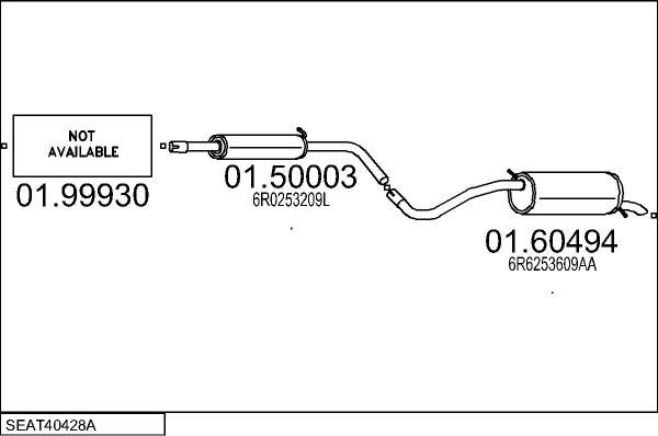 MTS SEAT40428A057427 - Система випуску ОГ autocars.com.ua