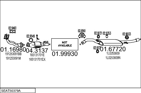 MTS SEAT50379A002908 - Система випуску ОГ autocars.com.ua