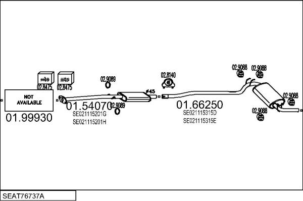 MTS SEAT76737A008283 - Система выпуска ОГ avtokuzovplus.com.ua