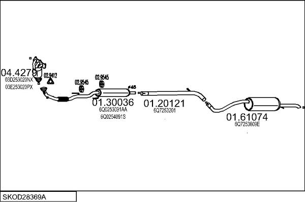 MTS SKOD28369A019273 - Система випуску ОГ autocars.com.ua
