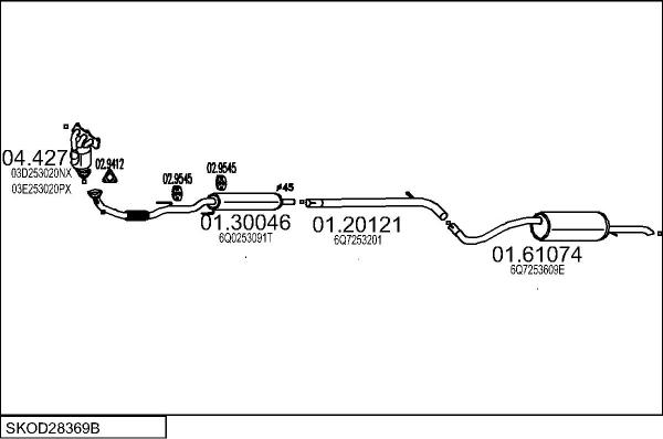 MTS SKOD28369B019273 - Система випуску ОГ autocars.com.ua