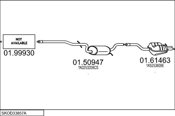 MTS SKOD33857A028203 - Система выпуска ОГ avtokuzovplus.com.ua