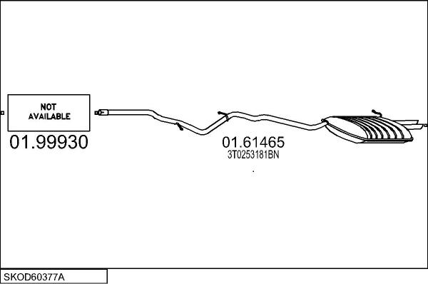 MTS SKOD60377A028257 - Система випуску ОГ autocars.com.ua