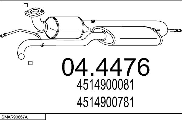 MTS SMAR90667A026598 - Система випуску ОГ autocars.com.ua