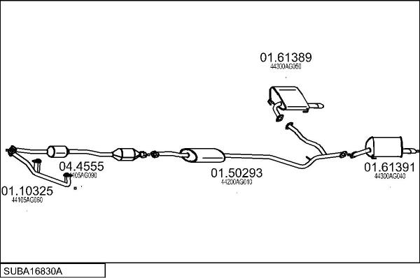 MTS SUBA16830A017662 - Система випуску ОГ autocars.com.ua