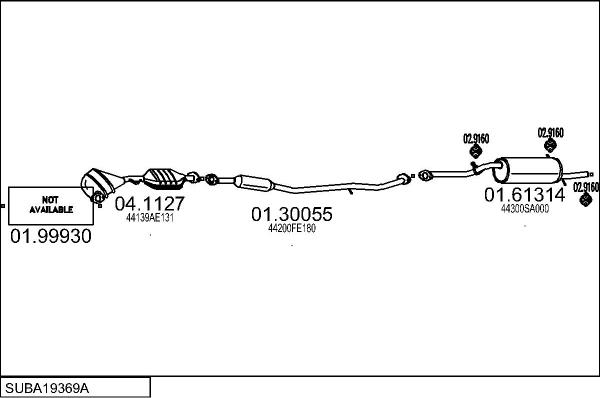 MTS SUBA19369A016998 - Система випуску ОГ autocars.com.ua
