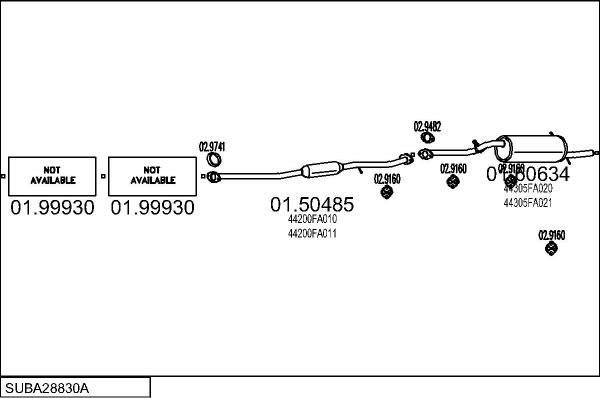 MTS SUBA28830A011411 - Система випуску ОГ autocars.com.ua