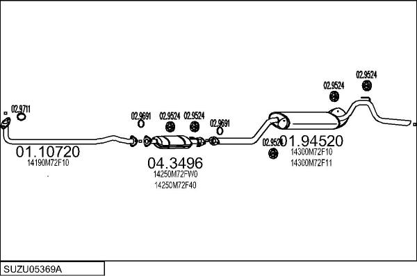 MTS SUZU05369A004513 - Система випуску ОГ autocars.com.ua