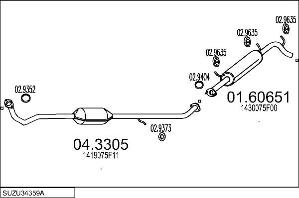 MTS SUZU34359A010171 - Система випуску ОГ autocars.com.ua