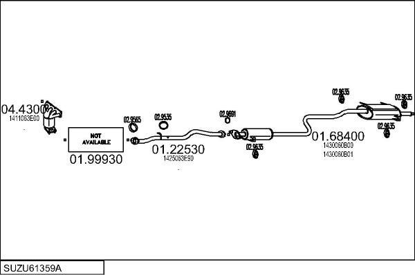 MTS SUZU61359A027130 - Система випуску ОГ autocars.com.ua