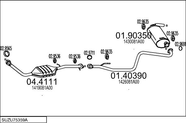 MTS SUZU75359A010319 - Система випуску ОГ autocars.com.ua