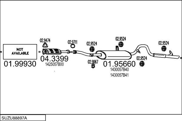 MTS SUZU88897A109831 - Система випуску ОГ autocars.com.ua