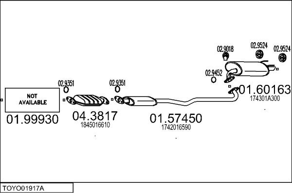 MTS TOYO01917A015729 - Система випуску ОГ autocars.com.ua