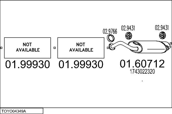 MTS TOYO04349A016379 - Система випуску ОГ autocars.com.ua