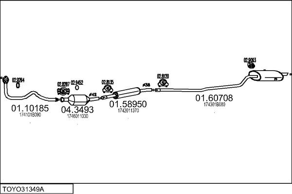 MTS TOYO31349A008330 - Система випуску ОГ autocars.com.ua