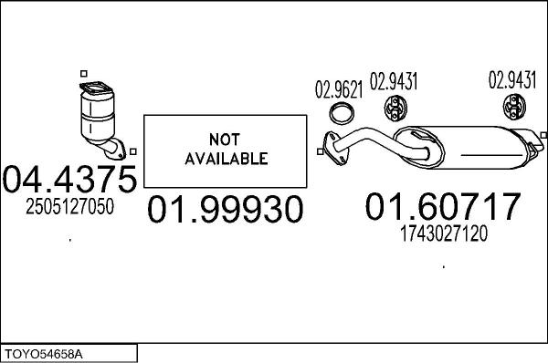 MTS TOYO54658A016377 - Система випуску ОГ autocars.com.ua