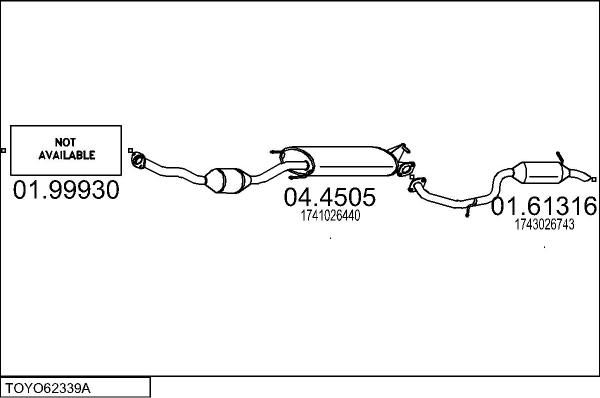 MTS TOYO62339A019296 - Система випуску ОГ autocars.com.ua