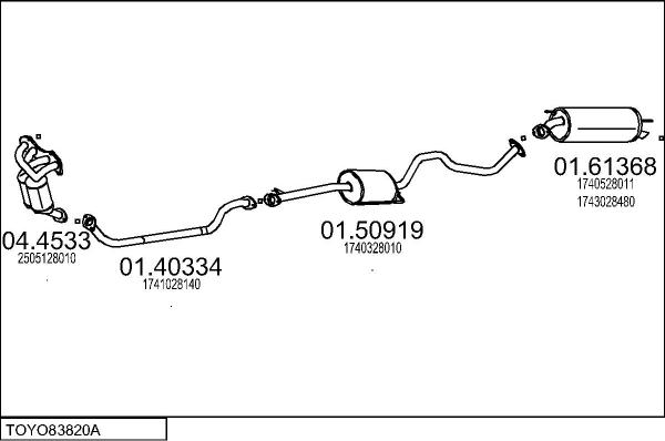MTS TOYO83820A014888 - Система випуску ОГ autocars.com.ua